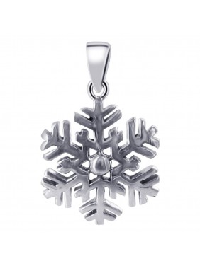 Sterling Silver 14mm Snowflake Pendant
