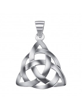 Sterling Silver 1 inch Endless Knot Triquetra Celtic Pendant