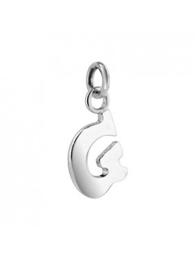 9mm x 8mm G Initial Sterling Silver Pendant Charm