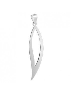 Long Leaf 925 Sterling Silver 0.3 x 1.8 inch Pendant