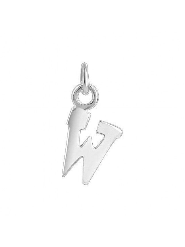 7mm x 9mm W Initial Sterling Silver Pendant Charm