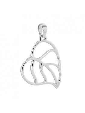 Detailed Leaf 925 Sterling Silver 0.8 x 1 inch Pendant