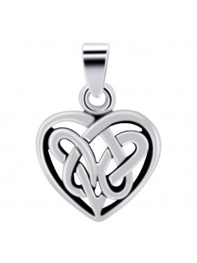 Sterling Silver Heart 12mm Celtic Knot Pendant